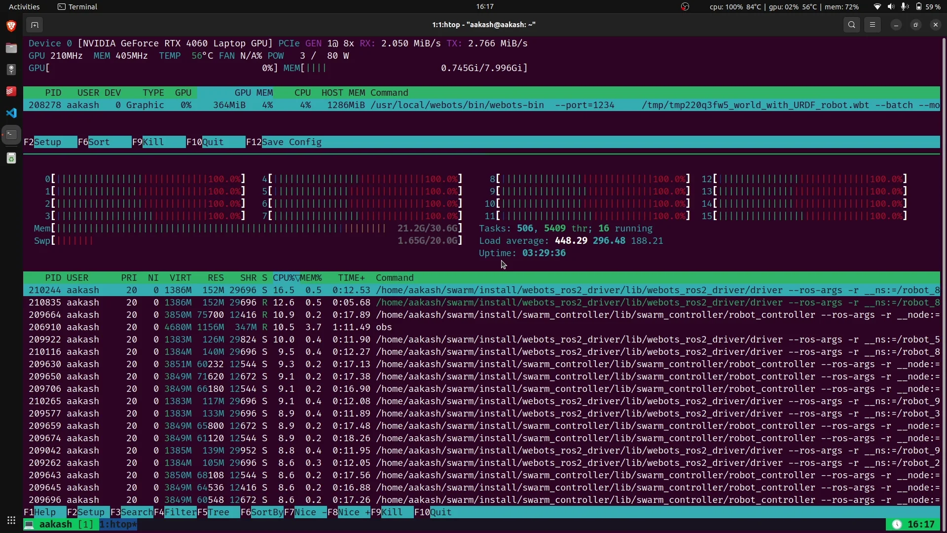 Finding the Limits of Webots Simulation: How Many Robots Can You Simulate Simultaneously?
